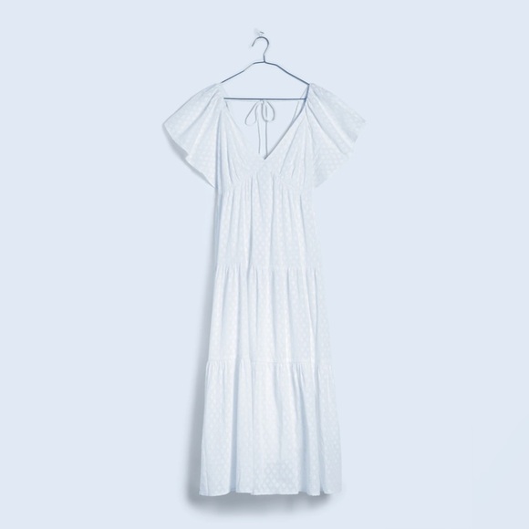 NWOT Madewell Tie-Back Flutter-Sleeve Tiered Midi Dress - Lavender- 6 - Picture 14 of 14